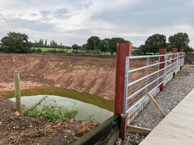 Newly constructed slurry lagoon
