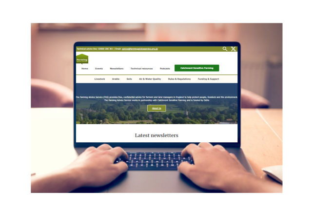FAS webpage on laptop screen