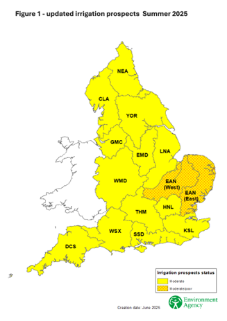Figure 1 - updated irrigation prospects - summer 2025