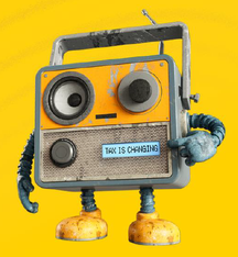 Making tax digital avatar - cartoon analogue radio