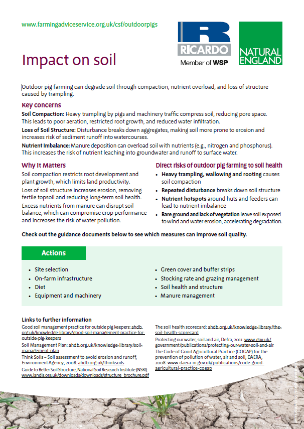 Natural England Outdoor Pigs Guidance - Impact on soil