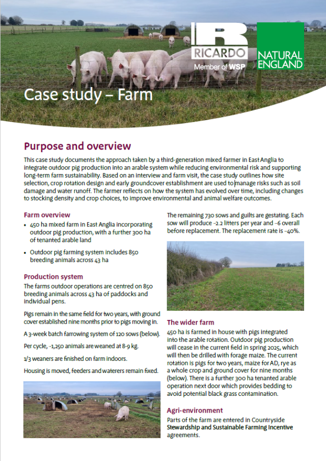 Outdoor pigs case study 2 document front page