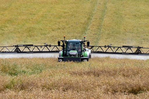 Fertiliser being applied to field