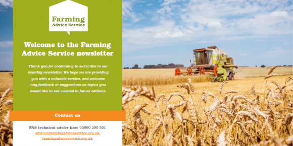 Augst newsletter front cover - combine combining a golden field of wheat